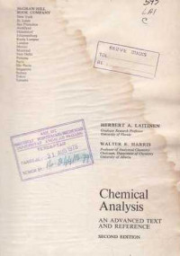 Chemical Analysis  An Advanced Text And Reference