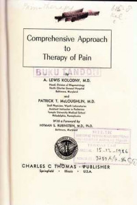 Comprehensive Approach To Therapy Of Pain