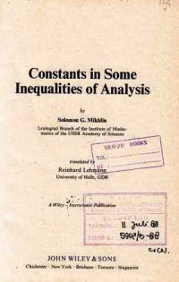 Constants In Some Inequalities Of Analysis