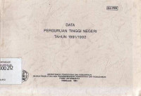 Data Perguruan Tinggi Negeri Tahun 1991/1992