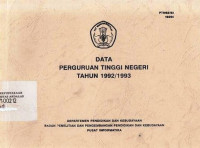 Data Perguruan Tinggi Negeri Tahun 1992/1993