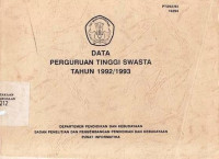 Data Perguruan Tinggi Swasta Tahun 1992/1993