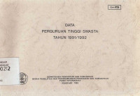 Data Perguruan Tinggi Swasta Tahun 1991/1992