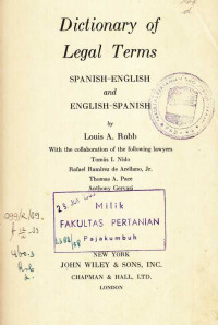 Dictionary of Legal Terms Spainsh-English and English-Spainsh