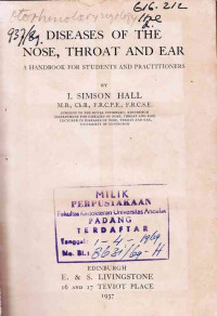 Diseases Of The Nose, Throat And Ear A Handbook For Students And Practitioners