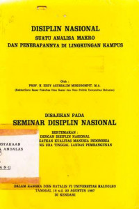 Disiplin Nasional Suatu Analisa Makro dan Penerapannya di Lingkungan  Kampus