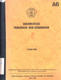 Dokumentasi Pendidikan dan Kebudayaan Tahun 1984