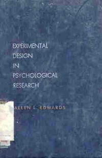 Experimental Design in Psychological Research