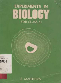 Experiments In Biology For Class XI