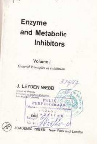 Ezyme and Metabolic Inhibitors Vol I