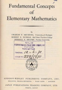 Fundamental Concepts Of Elementary Mathematics