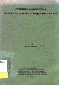 Girindrawarddhana Beberapa Masalah Mapahit Akhir