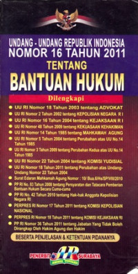 UU RI No.16 tahun 2011 tentang bantuan hukum