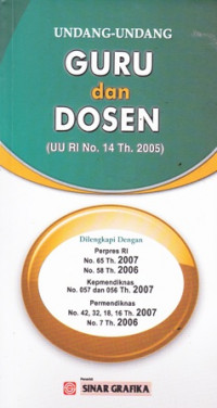 Undang-undang Guru dan Dosen (UU RI No. 14 tahun 2005)