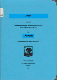 Aspek hukum pemberlakuan pemberlakuan Letter of Credit dalam ekspor Crude Palm Ol ditinjau dari Uniform Customs and Practice for Documentary Credit