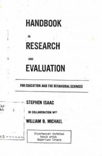 Handbook in Research and Evaluation for Education and The Behavioral Science