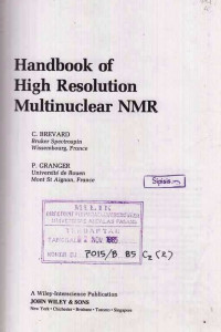 Handbook of High Resolution Multinuclear NMR