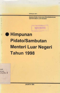 Himpunan Pidato/ Sambutan Menteri Luar Negeri Tahun 1998