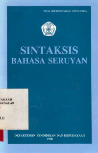 Sintaksis Bahasa Seruyan / Petrus Purwadi; Dunis Iper; Mariyedi