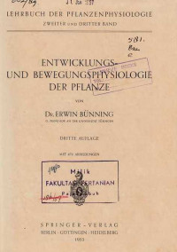 Entwicklungs Und Bewegungsphysiologie Der Pflanze