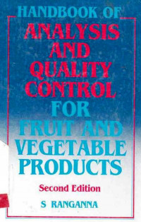 Hanndbook Of Analysis Of Fruit And Vegetable Products