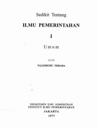 Ilmu Pemerintahan I