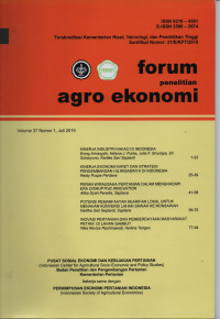 Forum Penelitian Agro Ekonomi vol. 37 No. 1, Juli 2019