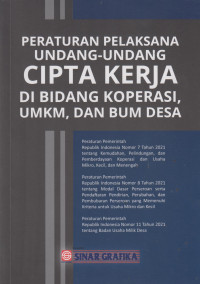 Peraturan Pelaksana Undang Undang Cipta Kerja di Bidang Koperasi, UMKM, dan BUM Desa