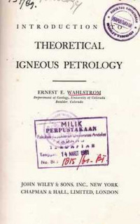 Introduction Theoretical Igneous Petrology