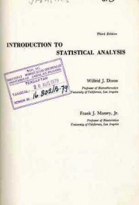 Introduction To Statistical Analysis