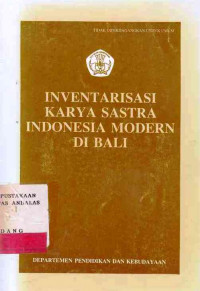 Inventarisasi Karya Sastra Indonesia Modern Di Bali