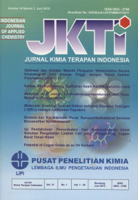 JKTI Jurnal Kimia Terapan Indonesia. 7 artikel Vol. 14 No, 1  Juni 2012