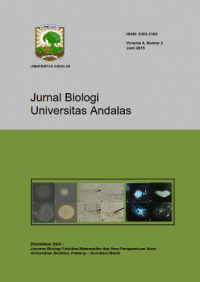 Jurnal Biologi Universitas Andalas : Vol 4, No 2 (2015)