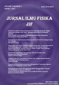 Jurnal Ilmu Fisika (JIF) : Vol. 9 No. 1 (2017)