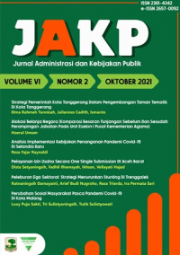 Jurnal JAKP (Jurnal Administrasi dan Kebijakan Publik ) Universitas Andalas : Vol 3 No 3 (2018)