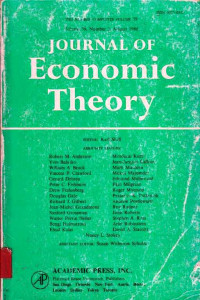 Journal of Economic Theory Volume 39, Number 2, August 1986