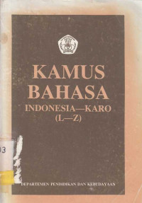 Kamus Bahasa Indonesia-Karo (L-Z)