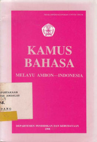 Kamus Bahasa Melayu Ambon-Indonesia