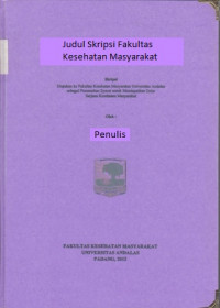 Hubungan Personal Hygiene Dan Pemakaian Alat Pelindung Diri Dengan Keluhan Gangguan Kulit Pada Petugas Pengelola Sampah Di Dinas Kebersihan Dan Pertamanan Kota Padang Tahun 2012