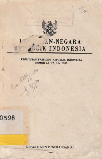 ELmbaran Negara Republik Indonesia Keputusan Presiden Republik Indonesia Nomor 65 Tahun 1980