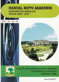 Manual Mutu Akademik Universitas Andalas Tahun 2008-2012