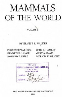 Mammals of the World Volume 1