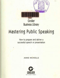 Glolier Business Library Mastering Publik Speaking