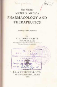 Materia Medica Pharmacology And Therapeutics