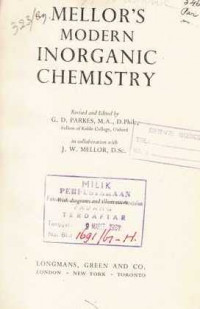 Mellor's Modern Inorganic Chemistry