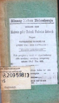 Minang Kabau Dahoeloenja