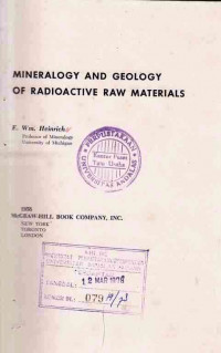 Mineralogy and Geology of Radioactive Raw Materials