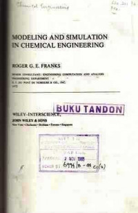 Modeling And Simulation In Chemical Engineering