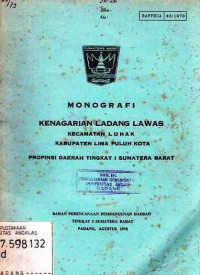 Monografi Kenagarian Ladang Lawas Kecamatan Luhak Kabupaten Lima Puluh Kota Propinsi Daerah Tingkat I Sumatera Barat