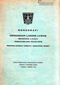 Monografi Kenagarian Labuh Gunung Kecamatan Luhak Kabupaten Lima Puluh Kota